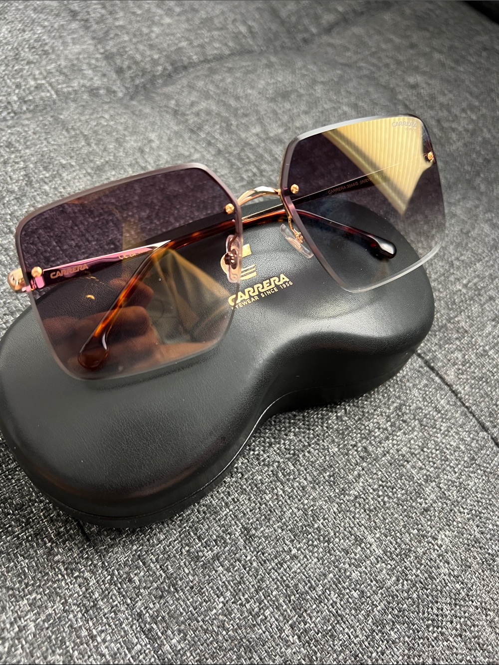 Carrera Gold-Accented Sunglasses with Brown Gradient Lenses UV - Picture 2 of 5